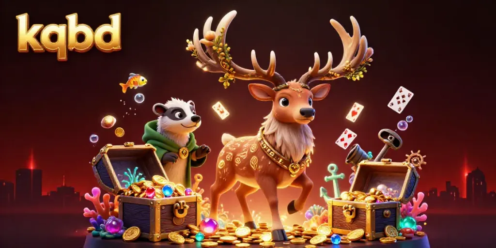 Engage with kqbd's dynamic betting experience captured in an ultra-detailed 3D rendering, showcasing vibrant characters and gambling elements.